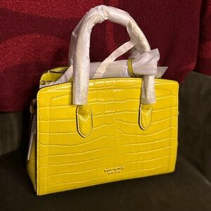 NWT Kate Spade Croc Embossed Medium Satchel - Granny Smith